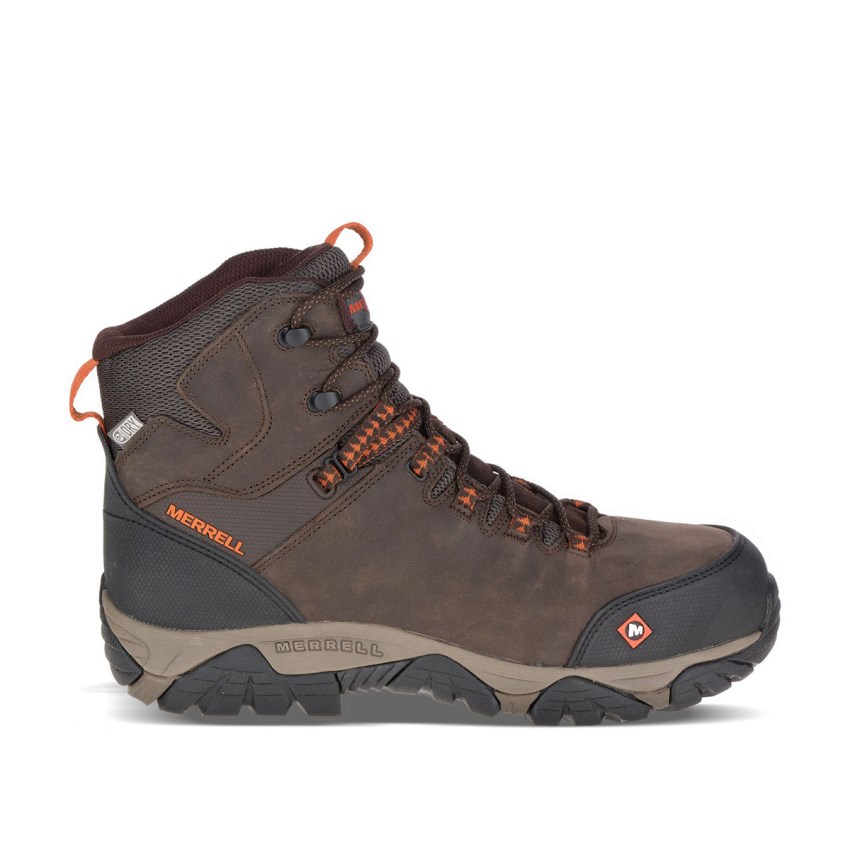 Bottes de Securite Merrell Phaserbound Mid Waterproof Comp Toe Chocolat Homme | W.R.HTFO